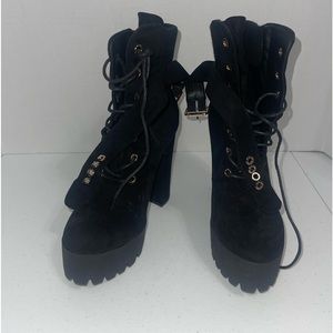 Flock Platform Booties Size 7